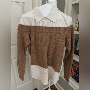 Anthropologie Twofer Off Should Sweater Size M